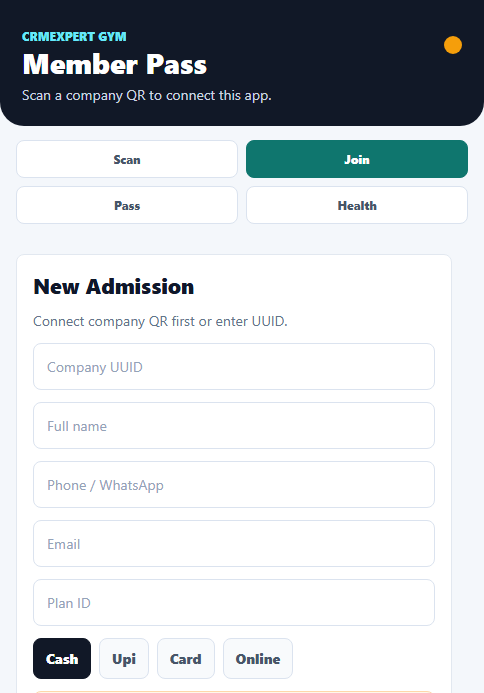FitNexa Member Join Screenshot